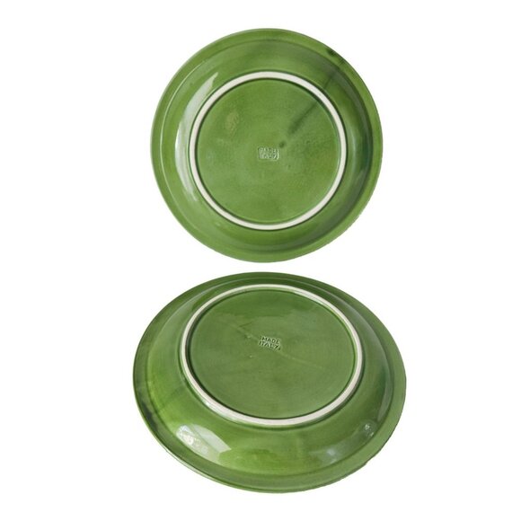 4 Vintage Fondue Plates Grill Plates Made In Italy Yellow Green - Picture 5 of 7